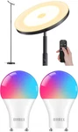 Floor Lamp With GU24 Smart Bulbs - Stylish Lighting Bundle. Fixed Price $118.99.