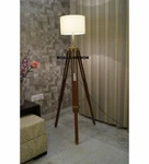 Retro Antique Floor Shade Lamp Brown Wooden Tripod Lighting Stand Home Decor New. Fixed Price $164.37.