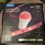 Govee Smart Rgbic Strip Light & Rgbww Led Bulb Kit 24.6FT 1200 Lumens Wi-fi. Fixed Price $22.49.