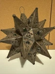 Moravian Hanging Star Flower Cut With Marbles Door To Open For Candle/light. Fixed Price $89.99.