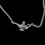 Disney Necklace Aladdin Genie Lamp Sterling Silver Magic Wishes Kids Movie 16. Fixed Price $17.00.