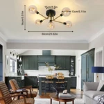 Stilnovo Style 5-LIGHT Chandelier Ceiling 85-240V Globe Fixture Downlight Amber. Fixed Price $71.00.