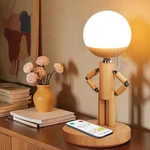 Robot Led Table Lamp, Wooden Cordless Diy Desk Lamps, Creative Bedside W.... Fixed Price $72.89.