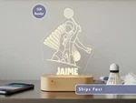 Personalized Badminton Night Light - Custom Led Lamp For Sports Fans Gift. Fixed Price $27.99.