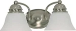 Nuvo 60/341 Empire 2 Light 15" Vanity W/ Alabaster Glass Bell Shades -b. Fixed Price $75.05.
