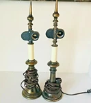 2 Original Vintage Leviton Federal Style Brass Lamps Side Table Night Stand. Fixed Price $45.50.