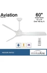 Minka Aire F853-WH Aviation 60" Ceiling Fan White With Remote + Down Pole. Fixed Price $329.99.