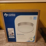 Lithonia Lighting Brushed Nickel Mushroom Fixture Fluorescent Bulb Included New. Fixed Price $19.99.