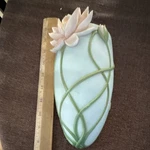 Ibis & Orchid Design Pink Water Lily Resin 3D Wall Plaque Art Nouveau Floral. Fixed Price $25.00.