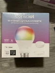 Consciot Wifi Smart Light BULBA19 Rgbtw App Remote Control 4 Pack. Fixed Price $23.99.