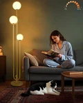 Lightdot 63IN Gold Floor Dimmable 3-LIGHTS Globe Led Lamps With 30. Fixed Price $88.03.