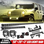 50"+20" Led Light BAR+4" Pods+roof Hood Brackets+wire Kits For Jeep Wrangler Jk. Fixed Price $207.85.