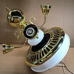 Casablanca Panama Ceiling Fan Motor & Lights 12112T White Brass. Fixed Price $349.00.
