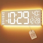 Easyera 16.5" Large Digital Wall Clock With Bt Sync, Wood Grain 11.... Fixed Price $48.26.