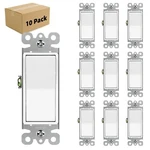 10PACK Decorator Paddle Rocker Light Switch Residential GRADE,15A 120V/277V. Fixed Price $27.59.