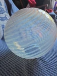 Swirl Optic 7.5 In Victorian Globe Oil Lamp Shade Opalescent Clear 3 Fitter. Fixed Price $110.00.