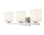 Canarm Hartley 3-LIGHT Vanity Fixture Brushed Nickel With Opal Glass Shades. Fixed Price $59.99.