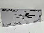 Craftmade Inch Hogan Smart Wi-fi Ceiling Fan With Light Flat Black HGN54FB6. Fixed Price $84.99.