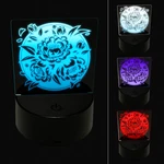 Peony Flowers In Circle 3D Illusion Led Light Sign Nightstand Desk Lamp. Fixed Price $19.99.