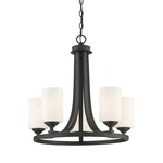 Z-lite Bordeaux Light Chandelier, Bronze, Matte Opal 435-5BRZ. Fixed Price $259.99.