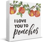 Hoijaumai You To Peaches Wooden Box Sign Desk Decor, Peachy Love.... Fixed Price $20.73.