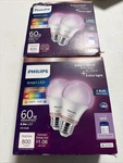 Brand New 4 Bulbs Philips Wiz 2X 2-PACK A19 Led Smart 800 Lumens Full Color. Fixed Price $31.44.
