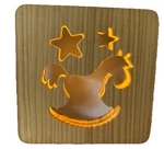 Wooden 3 Creative Rocking Horse With Stars Led Night Light Table Lamp. Fixed Price $29.95.