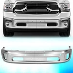 For 2014-2023 Ram 1500 Front Bumper Face Bar W/ Sensor & Fog Light Holes Chrome. Fixed Price $147.99.