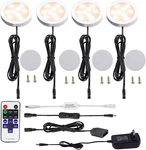 Led Kitchen Under Cabinet Lighting, 12V Plug Puck Lights With Remote Control. Fixed Price $27.99.