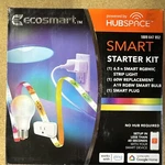 New Ecosmart Hubspace Starter Kit 6.5" Rgbwic Strip Light, A19 Bulb, Plug. Fixed Price $22.99.