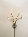 Currey & Company 5020 Five Light Wall Sconce Galaxy Silver Leaf New. Fixed Price $165.00.
