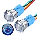 Dmwd 2PCS 19MM Latching Push Button Switch 12V 24V Dc Waterproof Stainless St.... Fixed Price $21.55.
