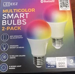 Ledeez Multicolor Smart Bulbs - 2 Pack In Box Bluetooth Via Fre App 9 Wat. Fixed Price $17.00.