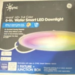 Ge Cync Reveal Hd+ 6-INCH Full Color Wafer Smart Led Downlight, Rgb, Wi-fi. Fixed Price $40.00.