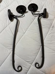 Vtg Wrought Iron Wall Sconce Set Of 2 Modern Heritage Design. Fixed Price $55.00.