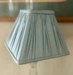 Laura Ashley Sea Glass Blue Silk Pleated Square 6 1/8 Inch Lamp Shade. Fixed Price $35.00.