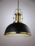 Jonathan Y Homer 13 In. Black Brass Gold Adjustable Iron Glass Vintage Pandant. Fixed Price $75.95.