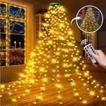 Christmas Tree Waterfall Lights 200LED Color Changing For Indoor Outdoor. Fixed Price $22.79.