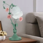 Flower Petal Table Bedroom Bedside Night Light Glass Lampshade Green. Fixed Price $65.92.