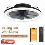 20" Modern Fan Lights Flush Mount Led Ceiling Kit With Remote App Control. Fixed Price $76.99.