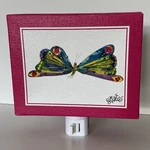 Very Hungry Caterpillar Night Light Butterfly Eric Carle Canvas Oopsy Daisy Euc. Fixed Price $25.00.