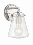 Polished Nickel One Light Wall Sconce From The Voss Collection. Fixed Price $158.00.