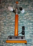 Vintage Wooden Silver Metal Double Socket Desk Lamp Good Condition. Fixed Price $149.95.