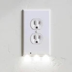 4 Pack Outlet Cover Built-in Led Night Light Sensor Automatic Bulbs White Plate. Fixed Price $26.99.