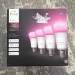 Philips Hue White & Color Ambiance A19 E26 4-PACK Rgb Dimmable 800LM Bt. Fixed Price $185.00.
