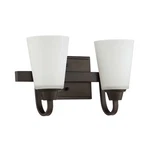 Jeremiah 41902-ESP Grace 14" 2-LIGHT White Frosted Vanity In Espresso. Fixed Price $106.65.