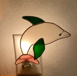 Beautiful Stain-glass Dolphin Wall Plug-in Night Light ,artisan Hand Crafted !. Fixed Price $29.95.