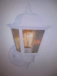 Volume Lighting White Hardwired Outdoor Coach Sconce With Clear Seed Glass. Fixed Price $29.66.