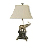 Ore International 8203 Elephant Design Polyresin Accent Table Lamp Antique Gold. Fixed Price $98.00.