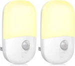 Maz-tek Plug In Motion Sensor Dimmable Night Light, Soft Warm White LED,2 Pack. Fixed Price $13.99.